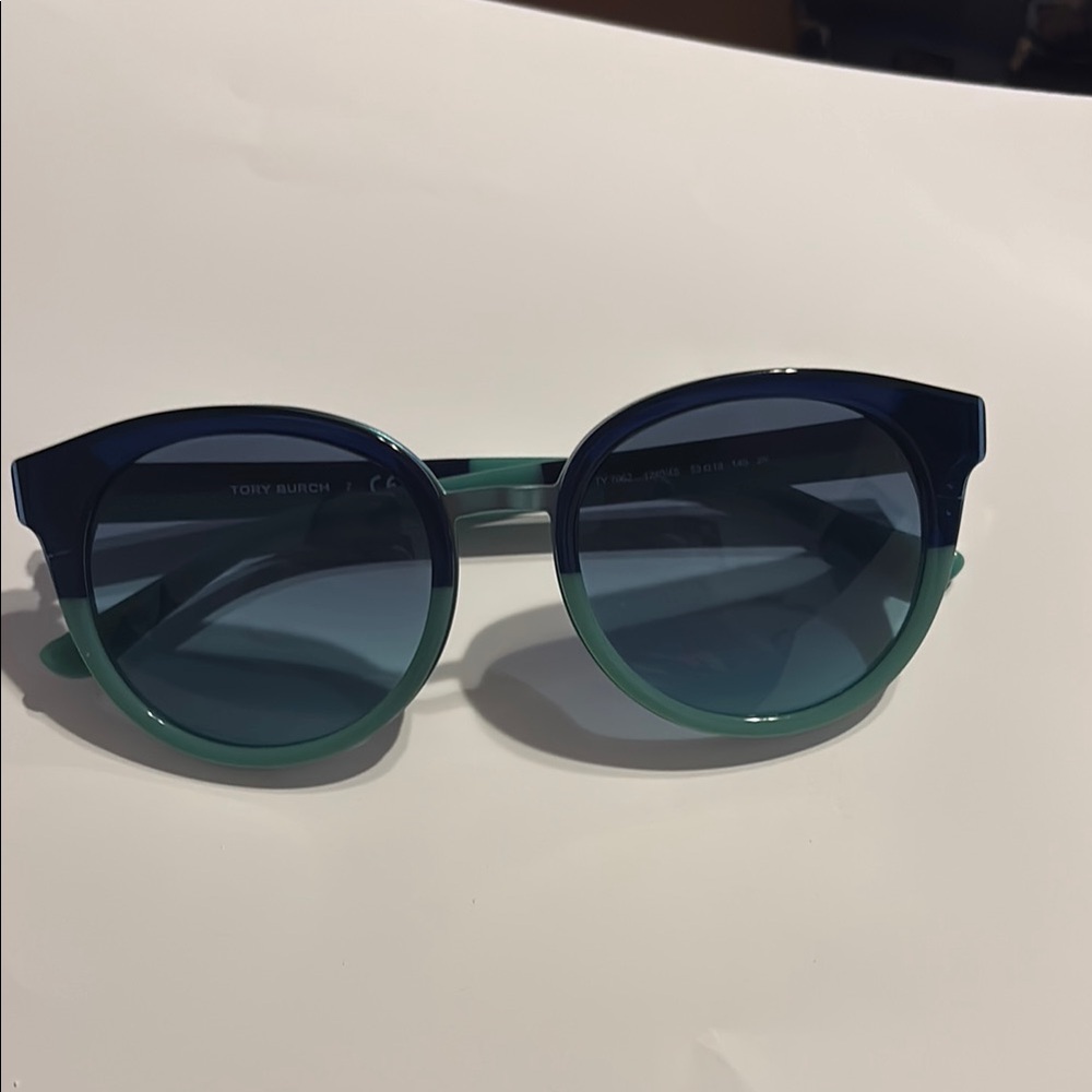 Tory Burch Blue and Green Cat-Eye Sunglasses TY 7062